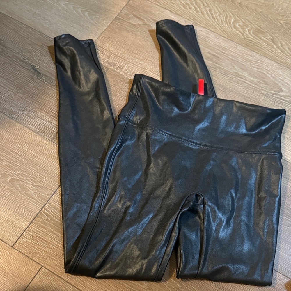 SPANX Black Faux Leather Leggings